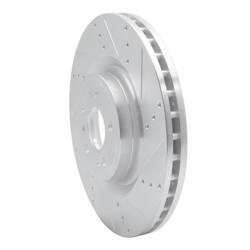Mercedes-Benz GLE400 Brake Rotor (1) - Front Right - R1 Concepts - Drilled & Slotted - Silver - `12-`19